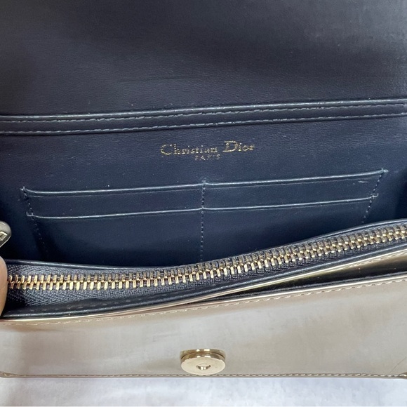 CHRISTIAN DIOR Metallic Patent Micro-Cannage Mini Diorama - Gold - Picture 7 of 12